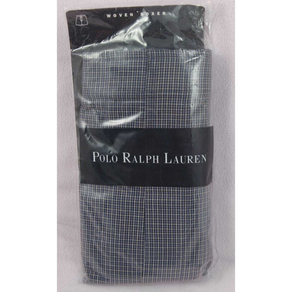 NEW Polo Ralph Lauren Boxers! 30 Navy Black & White Plaid Polo Player on Leg